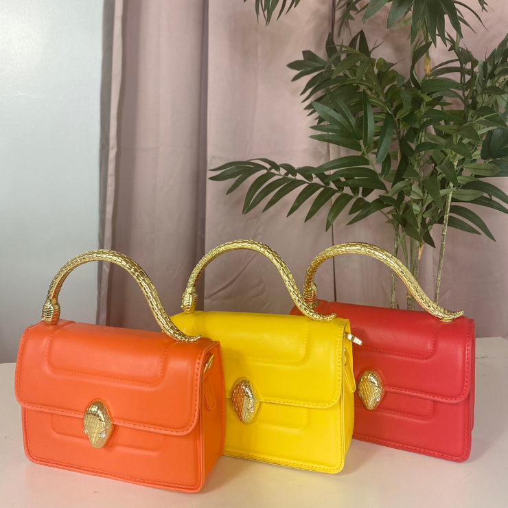 Analisa Snake Accent Purse (Yellow)