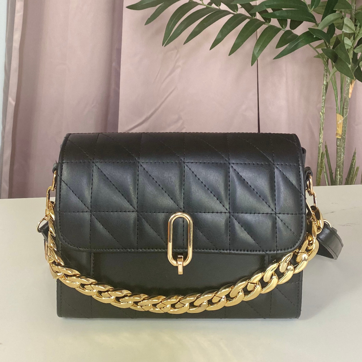Lexi Front Chain Purse (Black)
