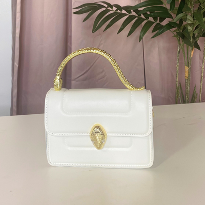 Analisa Snake Accent Purse (White)