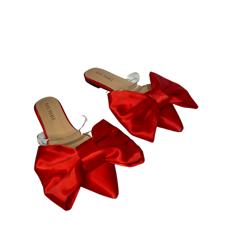 Perfection Oversized Bow Flats - Red