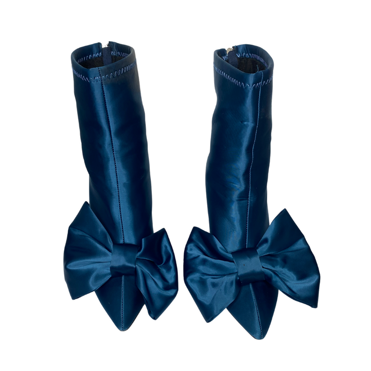 Perfection Oversized Bow Bootie (Navy)