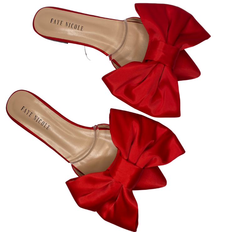 Perfection Oversized Bow Flats - Red