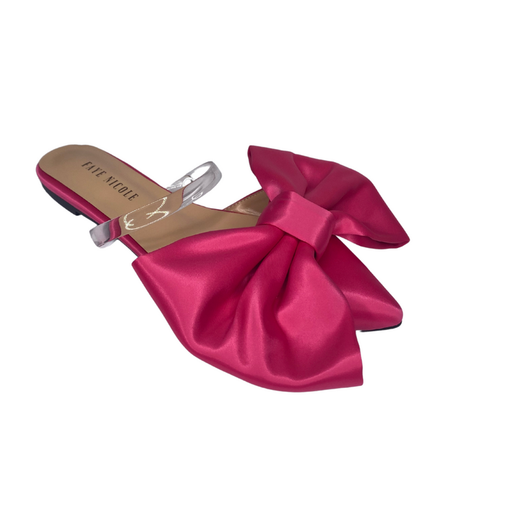 Perfection Oversized Bow Flats - Pink