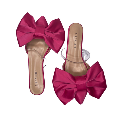 Perfection Oversized Bow Flats - Pink