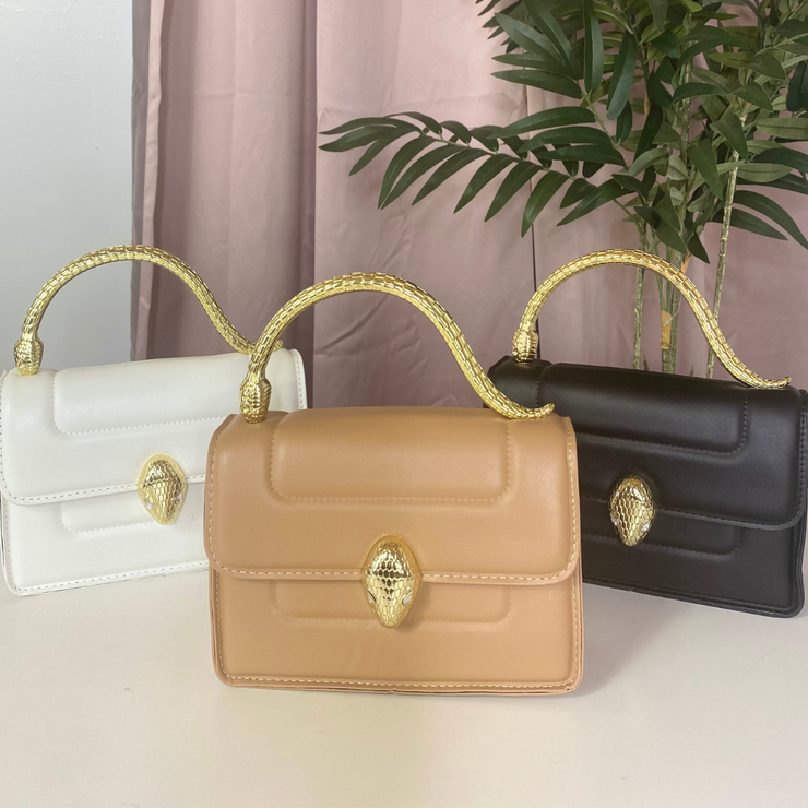 Analisa Snake Accent Purse (Black)