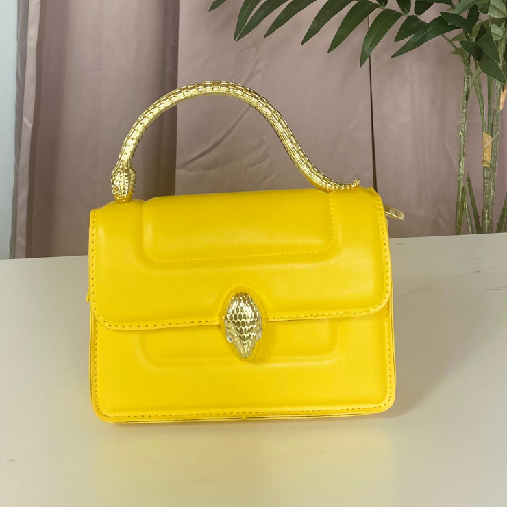 Analisa Snake Accent Purse (Yellow)