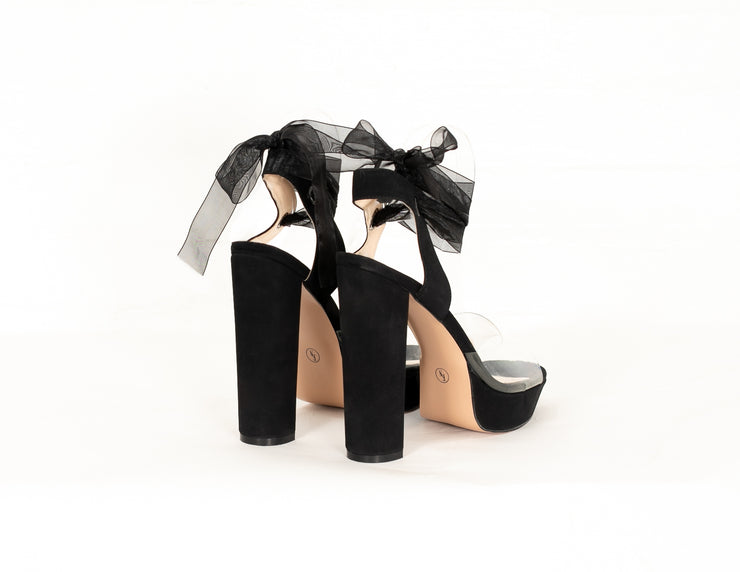 Get Em Girl Strappy Platform Heels - Black