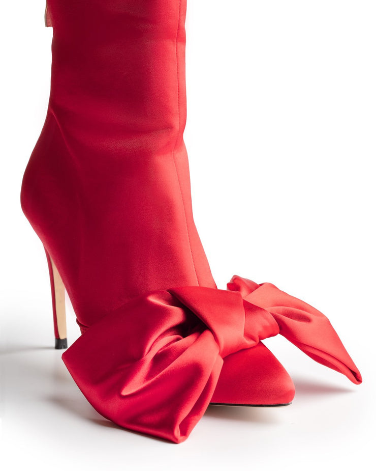 Perfection Oversized Bow Bootie (Red)