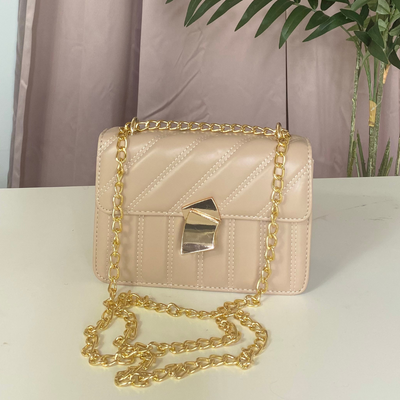 Cassie Accent Buckle Purse (Nude)