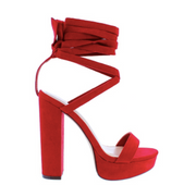 Alyssa Strappy Platform Heels - Red