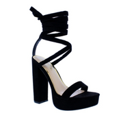 Alyssa Strappy Platform Heels - Black