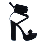 Alyssa Strappy Platform Heels - Black