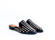 Diva Studded Slide in Flats (Black)