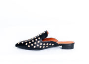 Diva Studded Slide in Flats (Black)