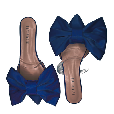 Perfection Oversized Bow Flats - Navy